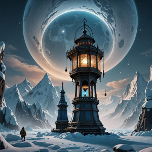 Giant lantern in the Arctic under full round blue moon.jpg