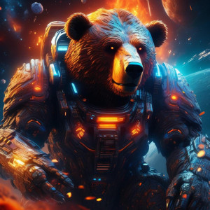 Fiery cyber bear in deep space.jpg