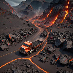 Semi truck drives into lava field.jpg
