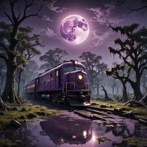 Ghost train in the Louisiana swamp under full round purple moon.jpg