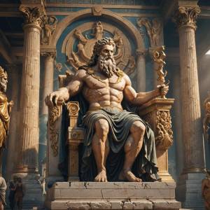 Colossal Statue of Zeus at Olympia in ancient Greece.jpg