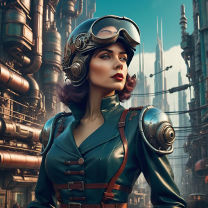 Beautiful dieselpunk lady in a futuristic city - RVXL.jpg