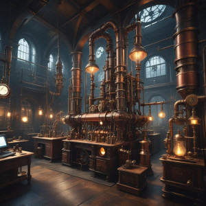 Steampunk lab in London university.jpg