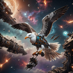 Giant mechanical seagull in deep space.jpg
