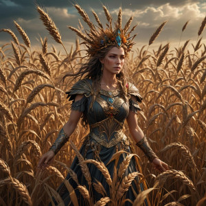 Goddess of the Harvest in the field of rye.jpg
