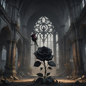 Giant black rose in dark abandoned haunted cathedral.jpg