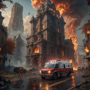 Ambulance driving into firestorm.jpg