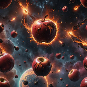 Burning giant apple in deep space.jpg