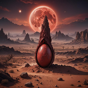 Giant cosmic egg in the desert under full round blood-red moon.jpg
