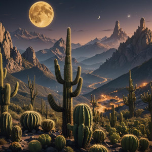 Giant cactus in the Alps under full round golden moon.jpg