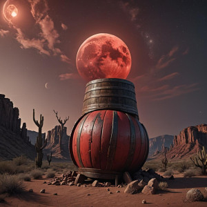 Giant barrel in Arizona desert under full round blood-red moon.jpg