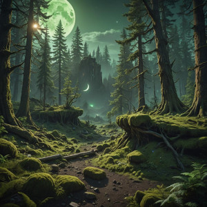 Singularity event in Oregon forest under full round green moon.jpg