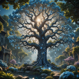 Blue tree of light in a magical garden.jpg