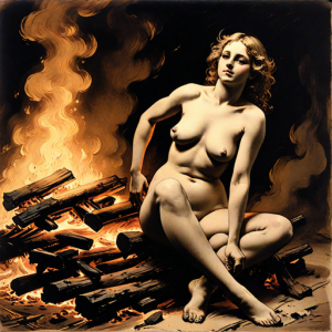 Naked woman atop burning pyre - BB56.png