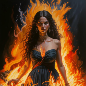 Beautiful woman atop burning pyre - КМ.png