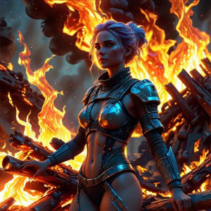 Beautiful woman atop burning pyre - НР2.jpg