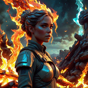 Beautiful woman atop burning pyre - НР3.jpg