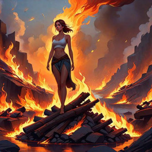 Beautiful woman atop burning pyre - НР4.jpg