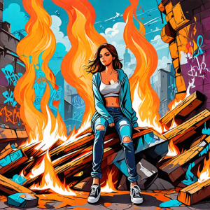 Beautiful woman atop burning pyre - 11.png