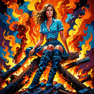 Beautiful woman atop burning pyre - 12.png