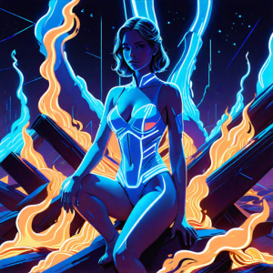 Beautiful woman atop burning pyre - 18.png
