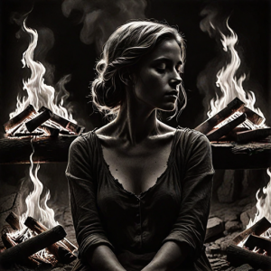 Beautiful woman atop burning pyre - 31.png