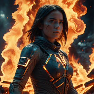 Beautiful woman atop burning pyre - 33.png
