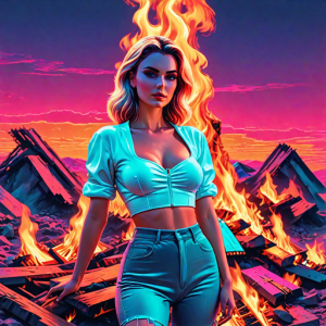 Beautiful woman atop burning pyre - 36.png