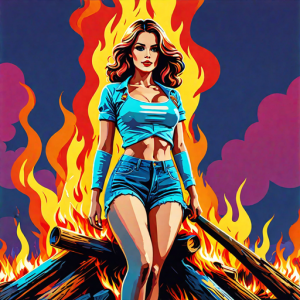 Beautiful woman atop burning pyre - 37.png