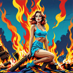 Beautiful woman atop burning pyre - 38.png
