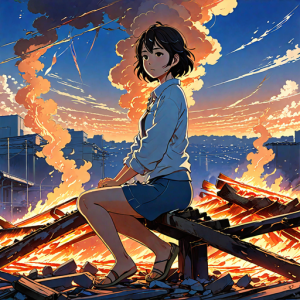 Beautiful woman atop burning pyre - 48.png