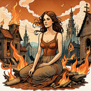 Beautiful woman atop burning pyre - 49.png