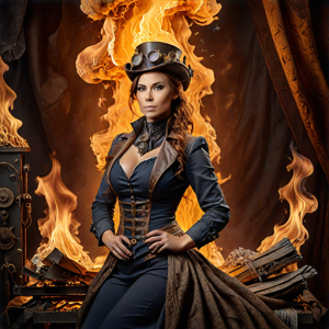 Beautiful woman atop burning pyre - 50.png