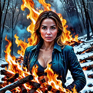 Beautiful woman atop burning pyre - 55.png