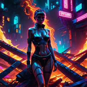 Beautiful woman atop burning pyre - 58.png