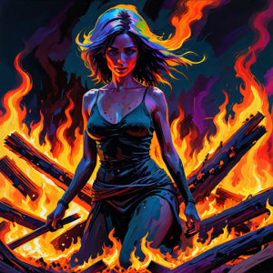 Beautiful woman atop burning pyre - 68.png