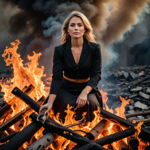 Beautiful woman atop burning pyre - 71.png
