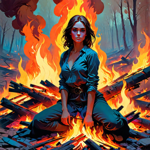 Beautiful woman atop burning pyre - 70.png