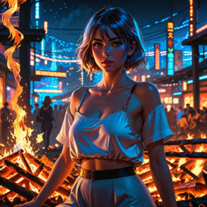Beautiful woman atop burning pyre - 72.png