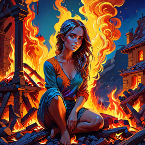 Beautiful woman atop burning pyre - 69.png