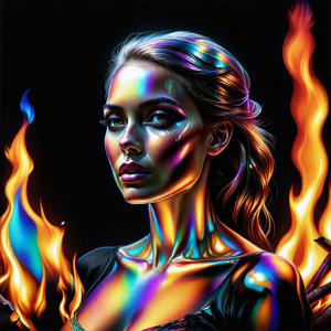 Beautiful woman atop burning pyre - 75.png