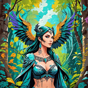 Goddess Morrigan in Irish forest - 6.png