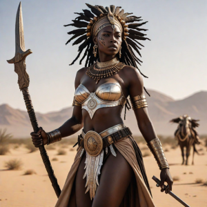 African goddess of War and Death in the desert - 1.png