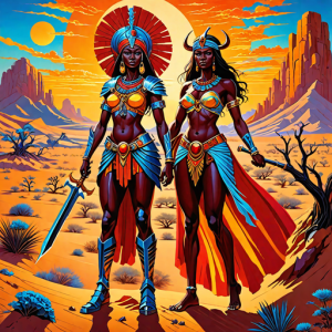 African goddess of War and Death in the desert - 6.png