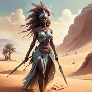 African goddess of War and Death in the desert - 8.png
