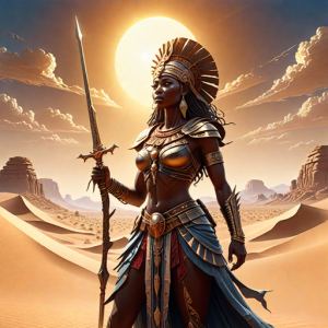 African goddess of War and Death in the desert - 11.png