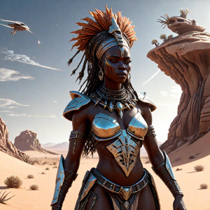 African goddess of War and Death in the desert - 13.png