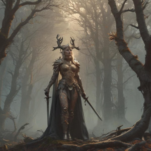 Scandinavian goddess of War and Death in the forest - 4.jpg