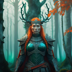 Scandinavian goddess of War and Death in the forest - 5.jpg