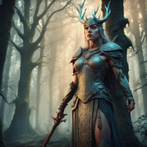 Scandinavian goddess of War and Death in the forest - 8.jpg